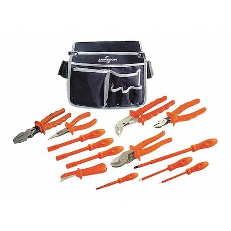 Itl 1000V Insulated Electrician's Pouch Tool Kit, 13-Piece 00004