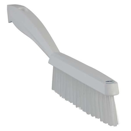 Vikan 13/16 in W Scrub Brush, Stiff, 11 51/64 in L Handle, 5 51/64 in L Brush, White, Plastic 41955