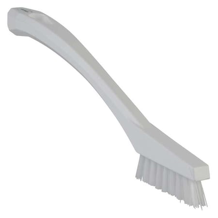 Vikan 1/2 in W Detail Brush, Stiff, 5 1/2 in L Handle, 2 in L Brush, White, Plastic, 8 in L Overall 44015