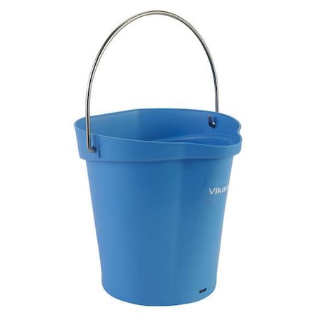 Vikan 1 1/2 gal Round Bucket, 9 19/32 in Dia, Blue, Polypropylene/Stainless Steel 56883