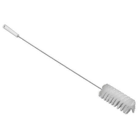 Vikan Tube and Valve Brush, Medium, 4 3/4 in L Handle, 6 1/4 in L Brush, White, Polypropylene 53835