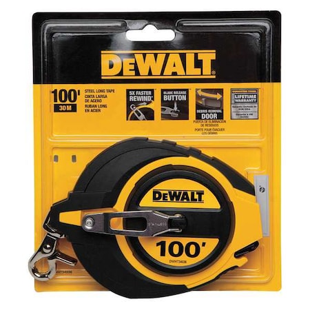Dewalt 100 ft Tape Measures, 3/8 in Blade DWHT34036
