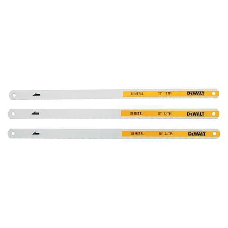 Dewalt Hack Saw Blade, Steel/Carbide, 10 in., PK3 DWHT20555