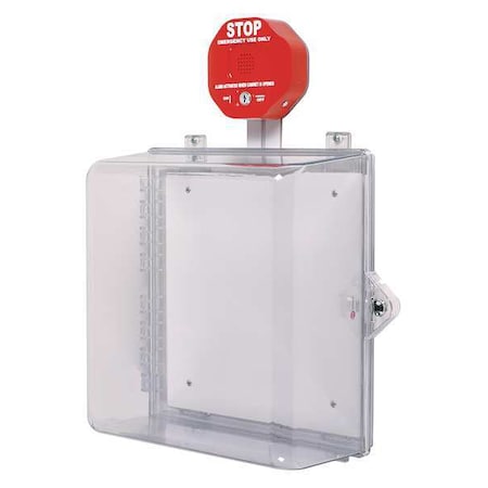 Safety Technology International Protective Cabinet, Polycarbonate, Surface Mount, 16 1/4 in W x 8 1/4 in H x 16 1/2 in D, Clear STI-7532