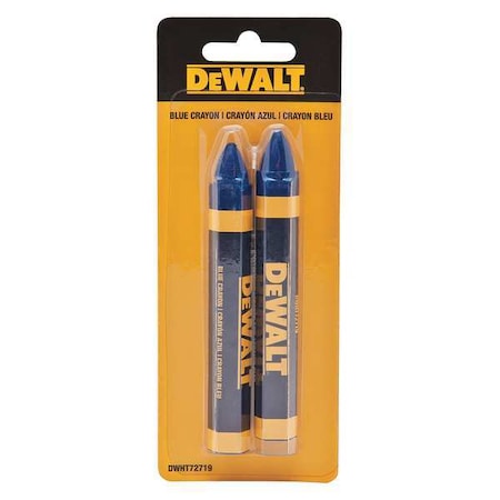 Dewalt Lumber Crayon, Blue, 1/2 In. Tip, PK2 DWHT72719