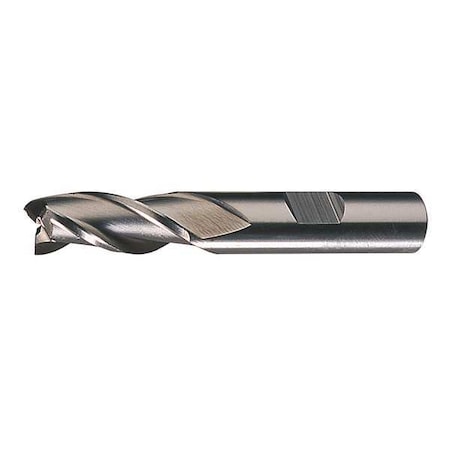 Cleveland 3-Flute HSS Center Cutting Square Single End Mill Cleveland HG-3 Bright 1/2x1/2x1-1/4x3-1/4 C39651