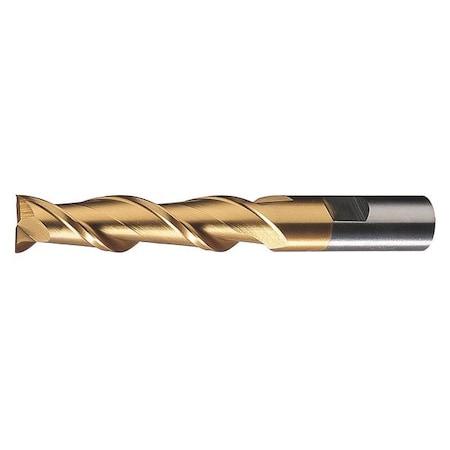 Cleveland 2-Flute HSS High Helix Sqaure Single End MIll Cleveland HGA-2-TN TiN 1/4x3/8x1-3/4x3-9/16 C33524