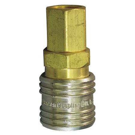 Hansen Coupler Body, (F)NPT, 3/8, Brass 400