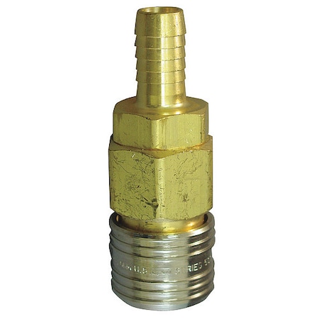 Weatherhead Coupler Body, Hose Barb, 1/2, Brass 580
