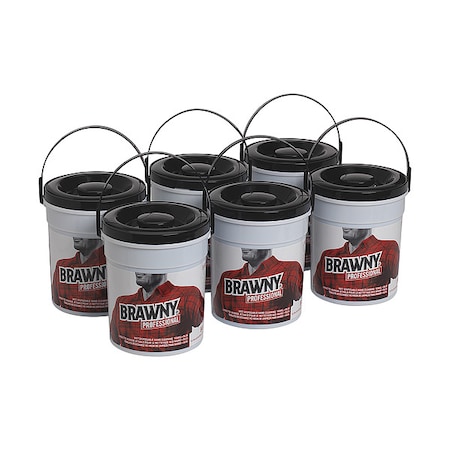 Georgia-Pacific Wet Hand Towel, Brawny, 84 Wipes/Bucket, 12 13 in L x 8 39 in W Wipe, Fresh Fragrance, PK6 21501