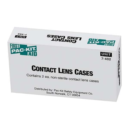 First Aid Only Contact Lens Cases, White, Plastic 7-402