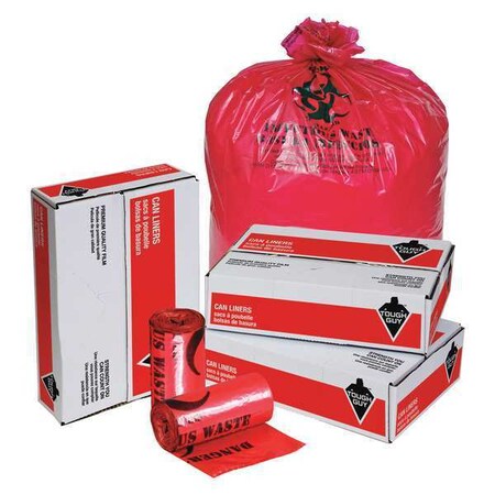 Tough Guy Hospital Islation Bag, 33gal, Red, PK100 31DL01