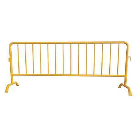 Zoro Select Crowd Control Barrier, Yellow, No Legend, Powder Coated 31DW06