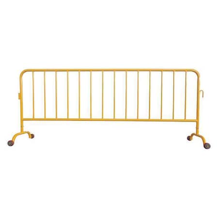 Zoro Select Crowd Control Barrier, Yellow, No Legend, Powder Coated 31DW08