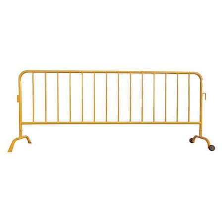 Zoro Select Crowd Control Barrier, Yellow, No Legend, Powder Coated 31DW11
