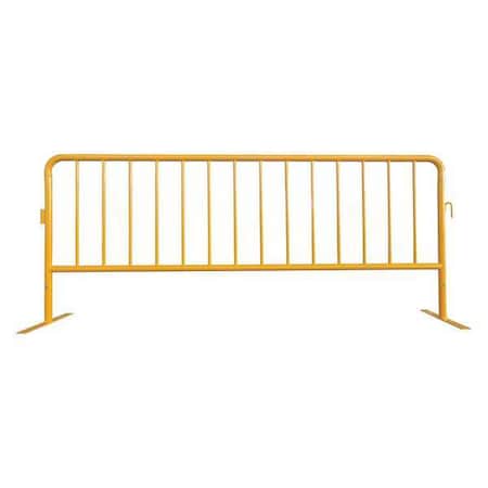 Zoro Select Crowd Control Barrier, Yellow, No Legend, Powder Coated 31DW13