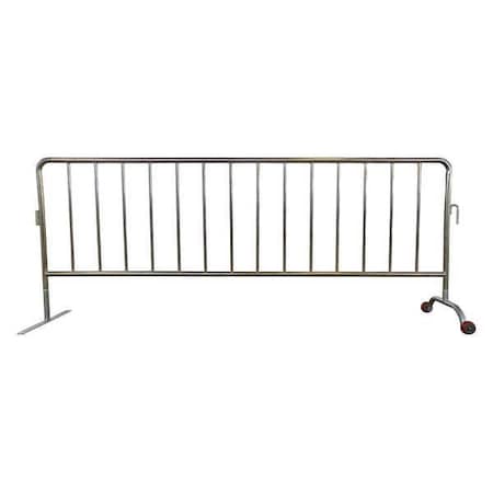 Zoro Select Crowd Control Barrier, Silver, No Legend, Zinc Plated 31DW24