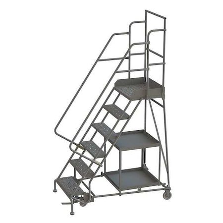 Tri-Arc 96 in H Steel Stock Picking Rolling Ladder, 6 Steps, 450 lb Load Capacity KDSP106246