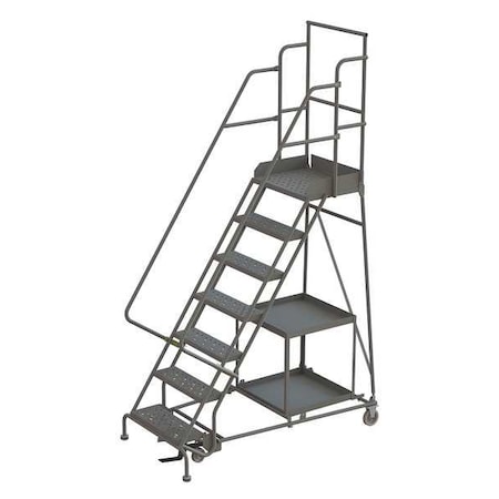 Tri-Arc 106 in H Steel Stock Picking Rolling Ladder, 7 Steps, 450 lb Load Capacity KDSP107246
