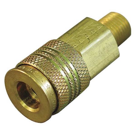 Hansen Coupler Body, (M)NPT, 1/4, Brass B23AS37M