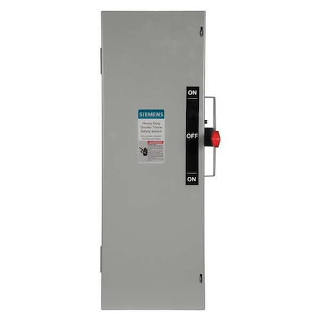 Siemens Fusible, Safety Switch, Heavy Duty, 240 V, 3PDT DTF321