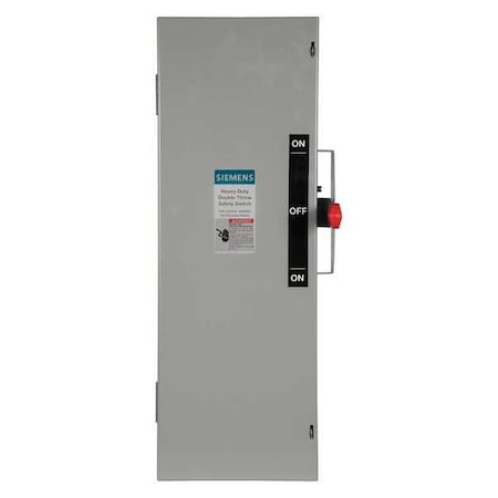 Siemens Fusible, Safety Switch, Heavy Duty, 240 V, 3PDT DTF322