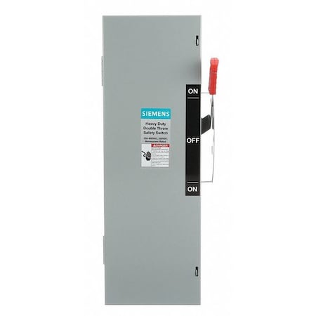 Siemens Fusible, Safety Switch, Heavy Duty, 600 V, 3PDT DTF361