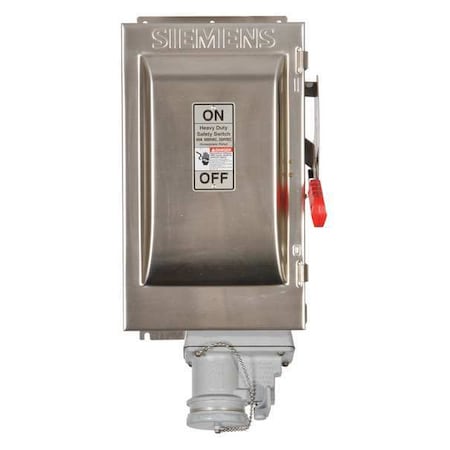 Siemens Fusible, Safety Switch, Heavy Duty, 600 V, 3PST HF361SCH