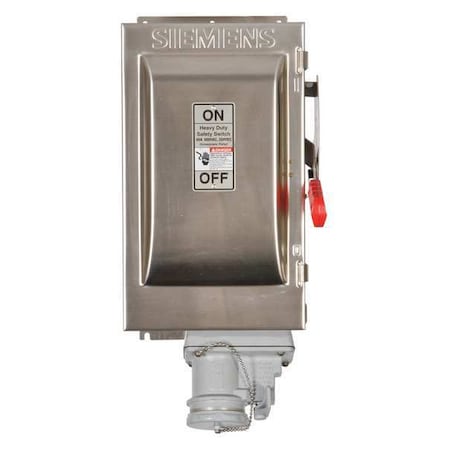SIEMENS Nonfusible Safety Switch, Heavy Duty, 600V AC, 3PST, 100 A, NEMA 4 HNF363SCH