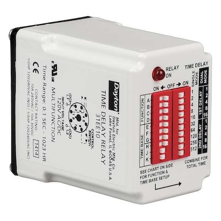 Dayton Multifunction Time Delay Relay, Octal, 16 Functions 120V AC, SPDT 31EE10