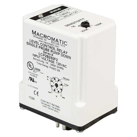 Macromatic Control Relay, Single Pump Up, 120V LCP2A250F2