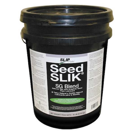 Seed Slik Dry Film Lubricant, 320 oz., Pail, Talc/Graphite, Gray SLIKBLEND-20#