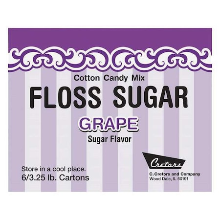 Cretors Cotton Candy Grape Mix, 3-1/4 lb., PK6 7409-GR
