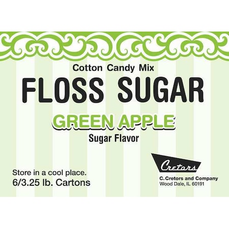 Cretors Cotton Candy Green Apple Mix, 3-1/4lb, PK6 7409-GA