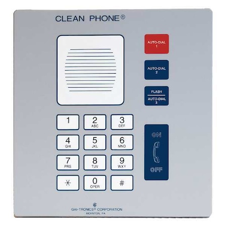 HUBBELL GAI-TRONICS Cleanroom Telephone, Cordless, Color Gray 295-001F