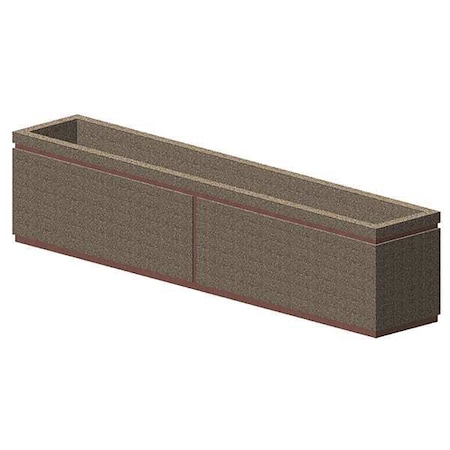 Petersen Manufacturing 135" x 24" Security Planter, Concrete P135X24X30