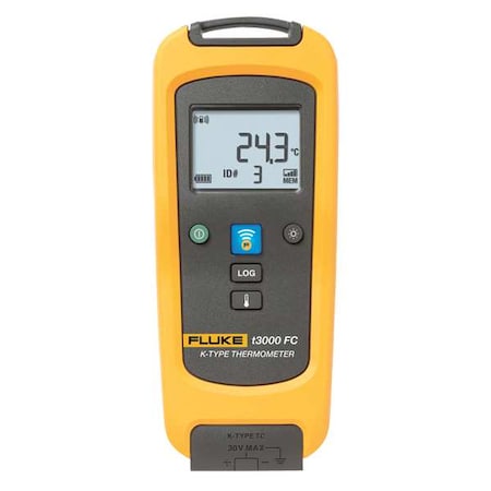 Fluke Thermometer, LCD, Thermocouple FLK-T3000FC
