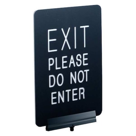 Visiontron Signage, Engraved, 11x7 in., EXIT PLEASE SBB-711P2-01-BK