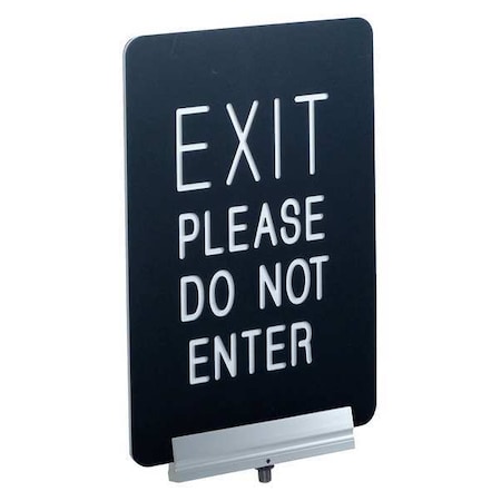 Visiontron Signage, Engraved, 11x7 in., EXIT PLEASE SBC-711P2-01-BK