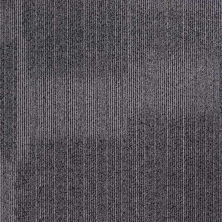 Zoro Select Carpet Tile, 19-11/16in. L, Dark Gray, PK20 31HL76