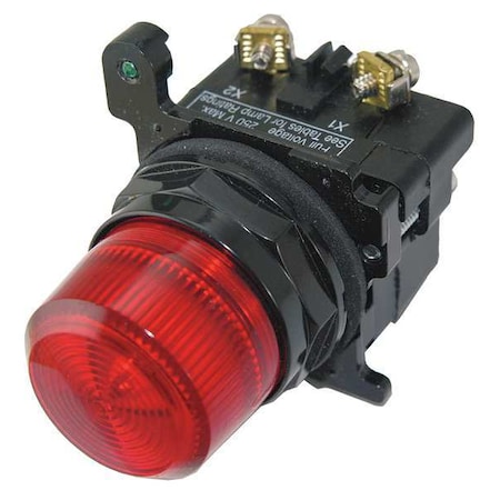 Eaton Cutler-Hammer Pilot Light, LED, 24VAC/DC, Red 10250T197HLRP24