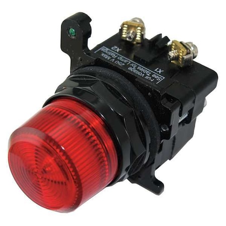 Eaton Cutler-Hammer Pilot Light, LED, 120VAC, Red 10250T197HLRP2A