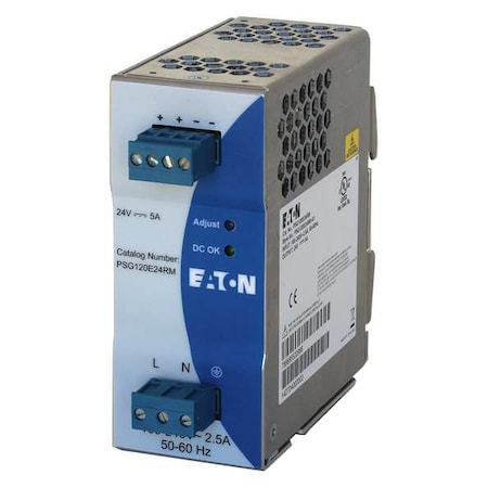 EATON DC Power Supply, 24VDC, 5A, 50/60 Hz PSG120E24RM