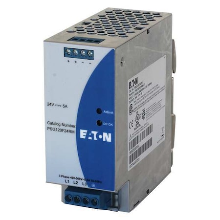 Eaton AC to DC Power Supply, 320/600V AC, 24V DC, 120 W, 5 A, DIN Rail PSG120F24RM