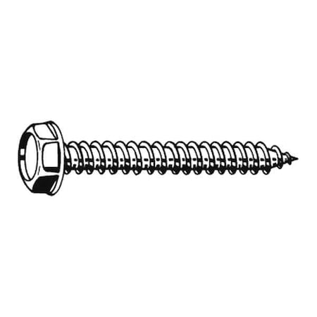 Zoro Select Sheet Metal Screw, #12 x 1 in, Zinc Plated Steel Flange Hex Head Slotted Drive, 100 PK U28100.021.0100