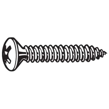 Zoro Select Sheet Metal Screw, #6 x 3/4 in, Plain 18-8 Stainless Steel Oval Head Phillips Drive, 100 PK U51690.013.0075