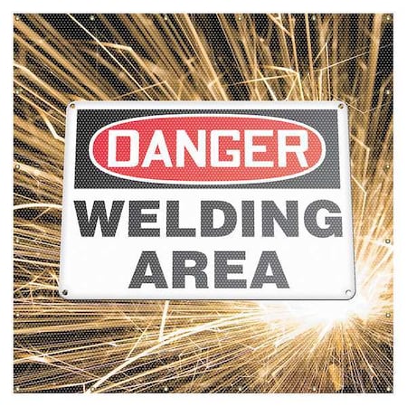 Accuform Welding Screen, Danger Welding Area, Vinyl, 13 oz/sq yd., 6 ft W x 6 ft H, Red PWD112RD