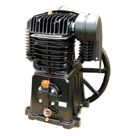 Rolair Air Compressor Pump, 5 hp, 7 1/2 hp, 2 Stage, 45 fl oz Oil Capacity, 2 Cylinder PMP22BK119GR