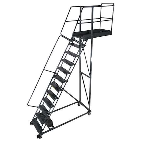 Ballymore 172 in H Steel Cantilever Rolling Ladder, 13 Steps, 300 lb Load Capacity CL-13-14-P