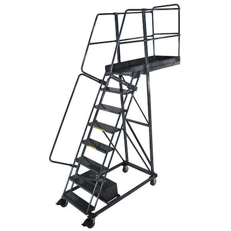 Ballymore 122 in H Steel Cantilever Rolling Ladder, 8 Steps, 300 lb Load Capacity CL-8-14-P